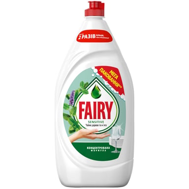 Засіб для ручного миття посуду Fairy Sensitive Чайне дерево та м%27ята 1350 мл (8006530111478)