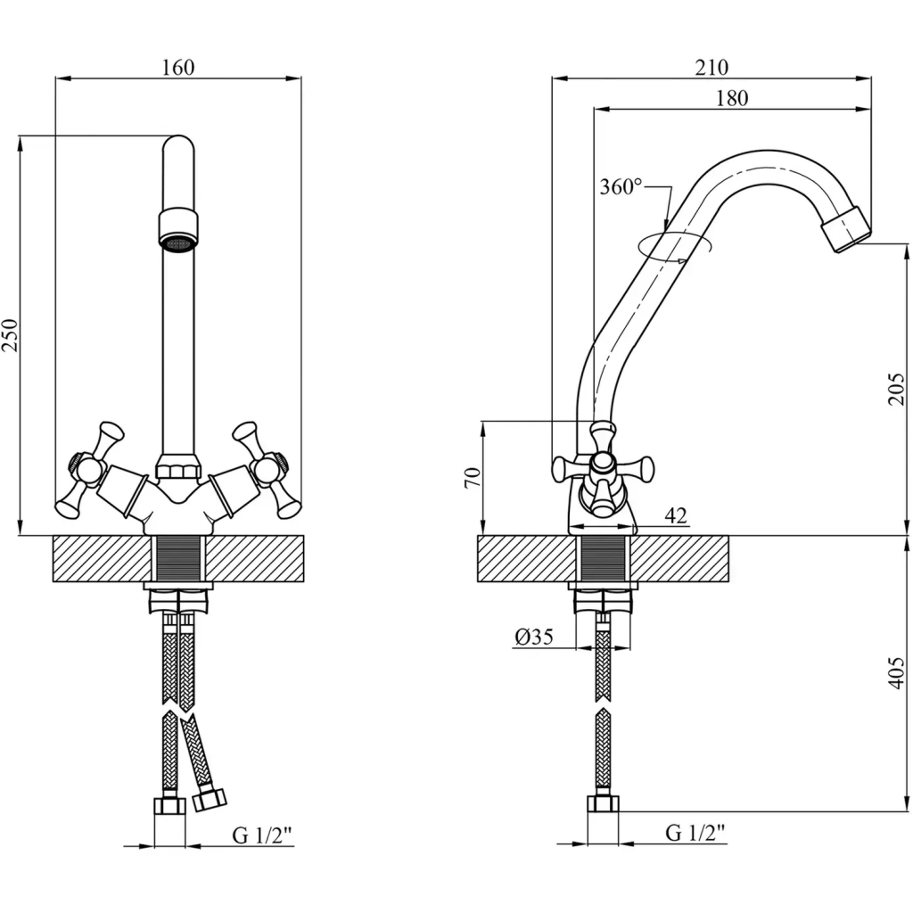 Змішувач Kroner Rhein-C030 (CV014915) - фото 7 Змішувач Kroner Rhein-C030 (CV014915) - фото 7