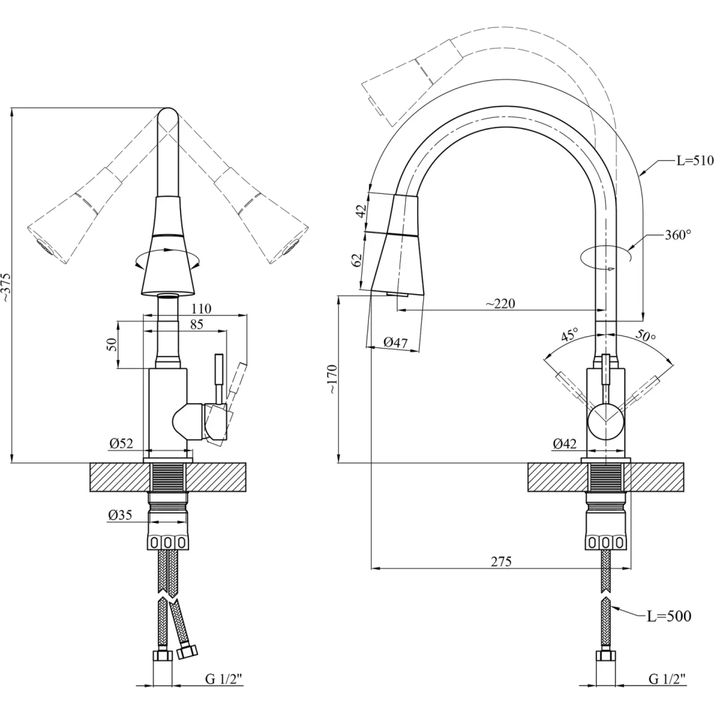 Змішувач Kroner Klassisch-ESG031GRA (CV035372) - фото 8 Змішувач Kroner Klassisch-ESG031GRA (CV035372) - фото 8