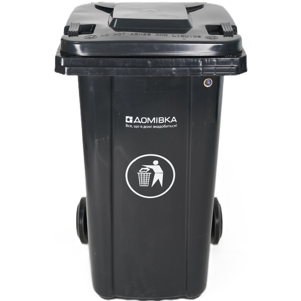 Контейнер для сміття Домівка 100L-A Темно-сірий 100 л (000033132) - фото 1