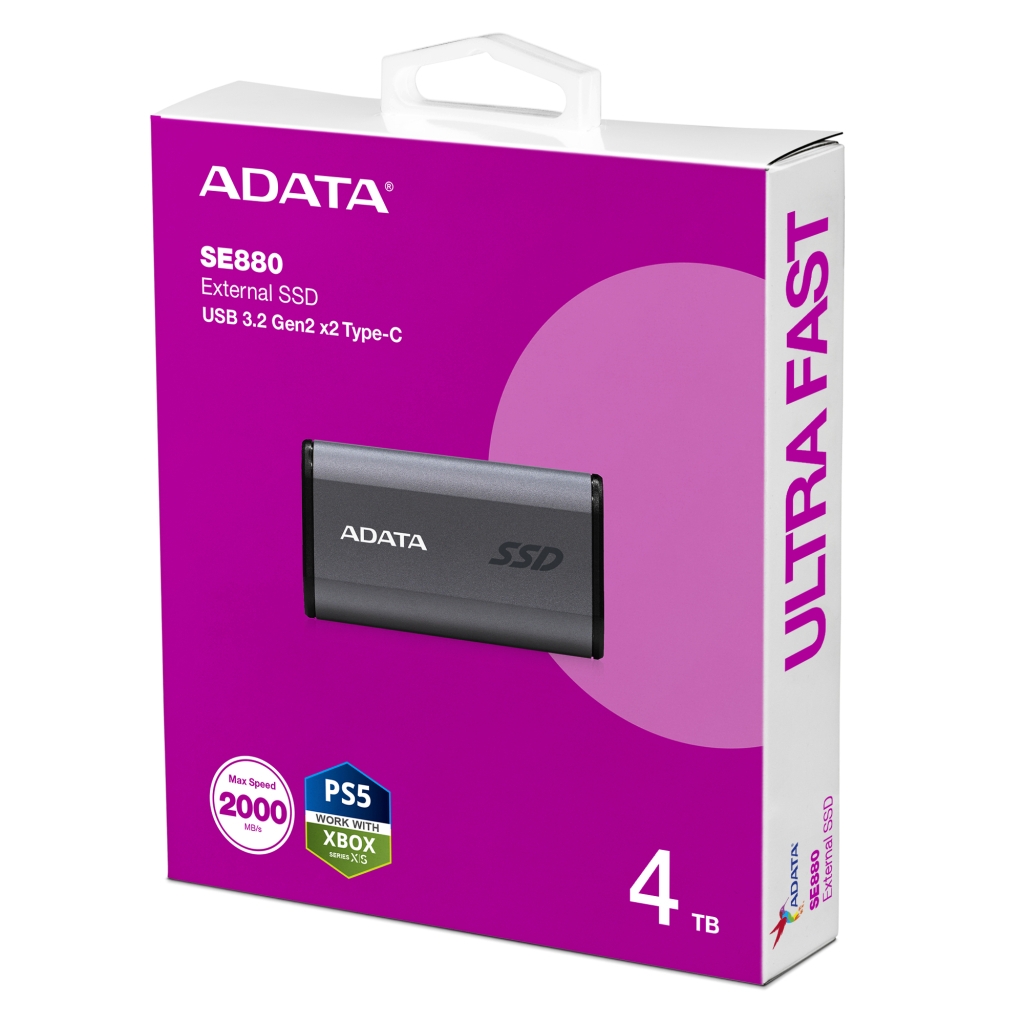 Накопичувач SSD USB 3.2 4TB SE880 ADATA (AELI-SE880-4TCGY) - фото 6 Накопичувач SSD USB 3.2 4TB SE880 ADATA (AELI-SE880-4TCGY) - фото 6