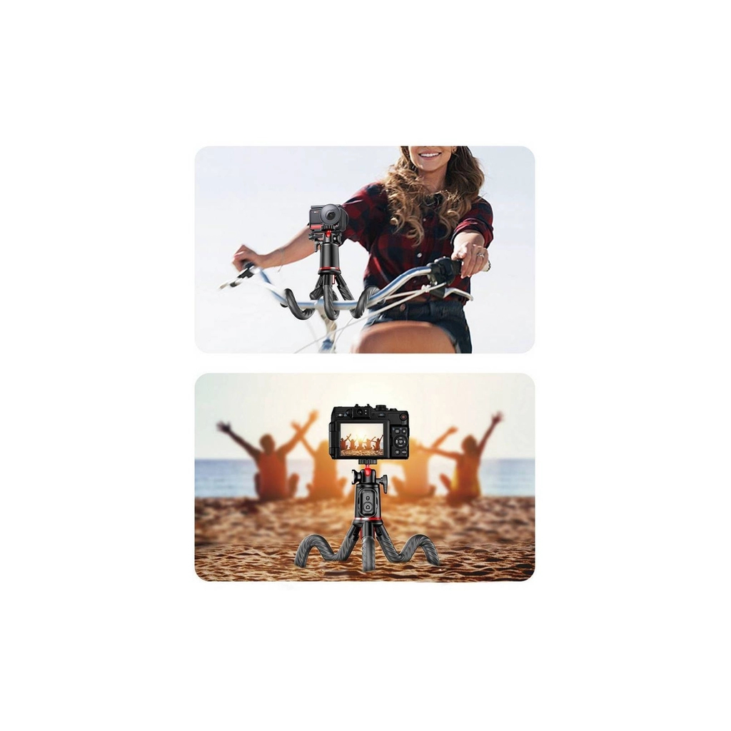 Штатив RTAKO C03 Octopus Extendable Tripod Selfie Stick (with Detachable Phone Holder) Black (6942063212416) - фото 4 Штатив RTAKO C03 Octopus Extendable Tripod Selfie Stick (with Detachable Phone Holder) Black (6942063212416) - фото 4