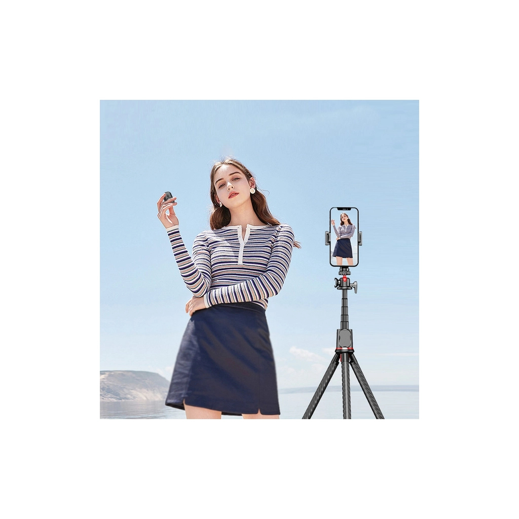 Штатив RTAKO C03 Octopus Extendable Tripod Selfie Stick (with Detachable Phone Holder) Black (6942063212416) - фото 5 Штатив RTAKO C03 Octopus Extendable Tripod Selfie Stick (with Detachable Phone Holder) Black (6942063212416) - фото 5