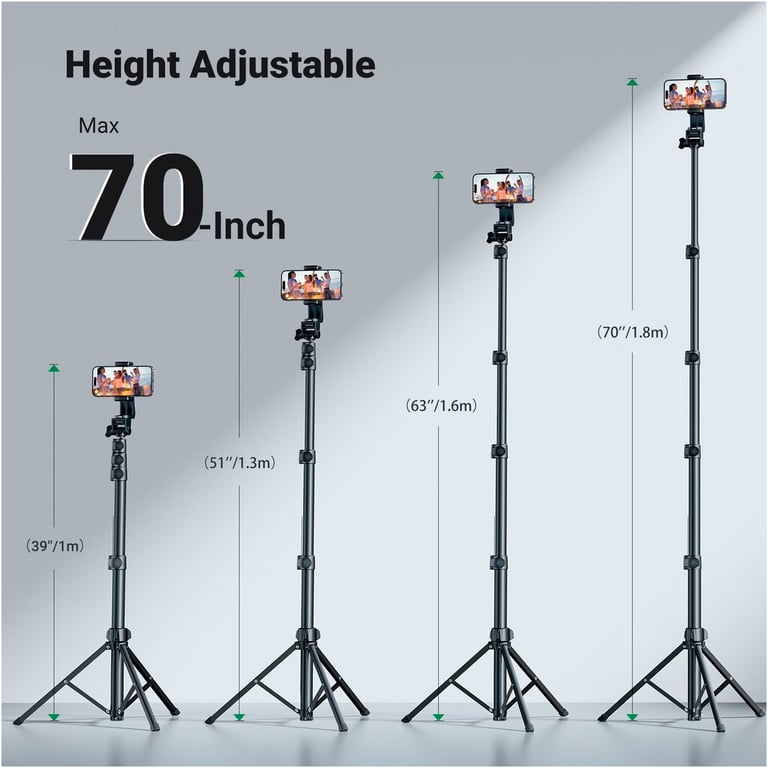 Штатив Ugreen LP680 Selfie Stick Tripod with Bluetooth Remote Black (15609) - фото 4