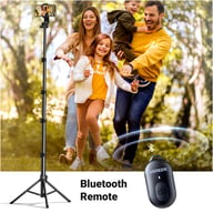 Штатив Ugreen LP680 Selfie Stick Tripod with Bluetooth Remote Black (15609) - фото 6