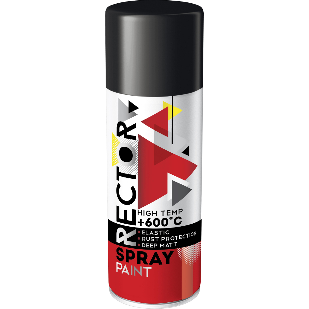 Аерозольна фарба для автомобіля RECTOR жаростійка чорна, в аер. упаковці 400 мл (000013237) - фото 1