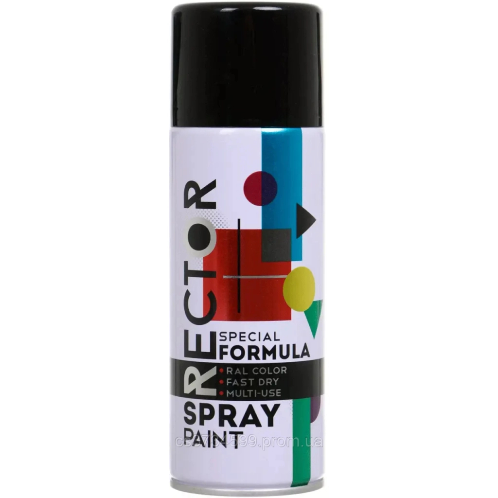 Аерозольна фарба для автомобіля RECTOR універсальна 9005 чорний МАТ 400мл (000015322) - фото 1