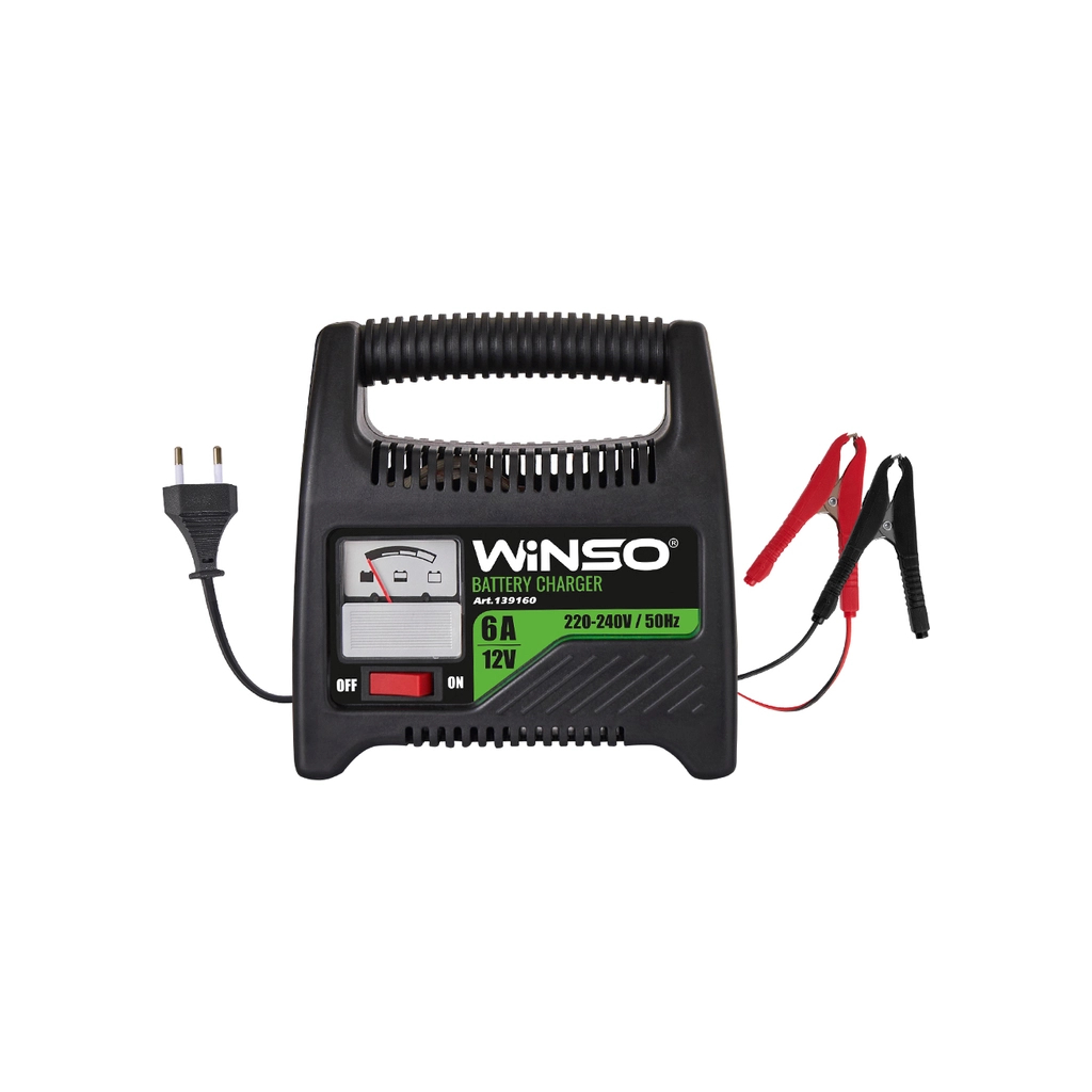 Зарядний пристрій для автомобільного акумулятора WINSO 12В.Макс. струм підзарядки 6А.Макс.Емн 80Ah (139160) - фото 1
