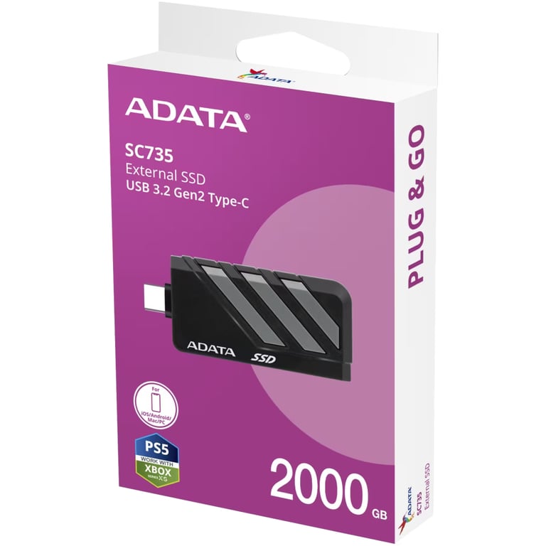 Накопичувач SSD USB 3.2 2TB SC735 ADATA (SC735-2000G-CCBK/GY) - фото 6