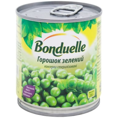 Овочева консервація Bonduelle Горошок зелений консервований 200 г (3083680538404) - фото 1