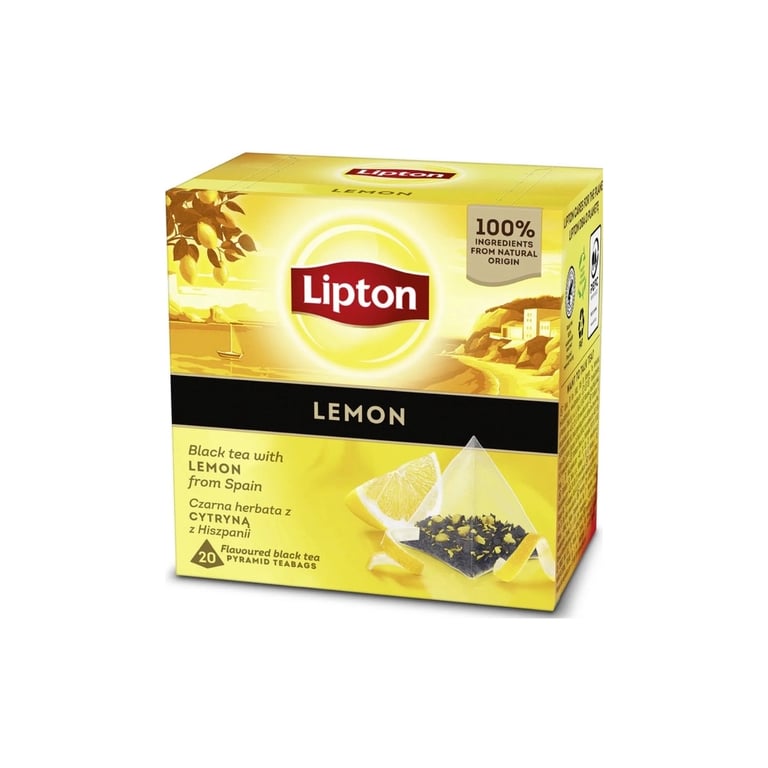 Чай Lipton чорний “Lemon” 20 пакетиків (5063270110911)
