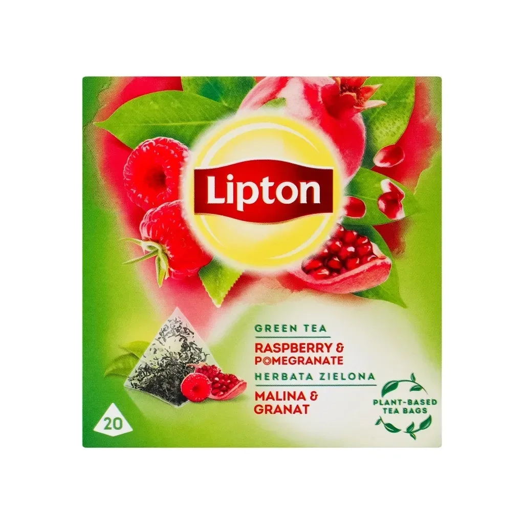 Чай Lipton зелений "Raspberry&pomegran" 20 пакетиків (5063270108413) - фото 1