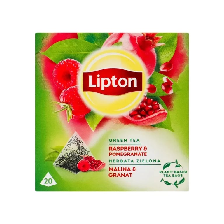 Чай Lipton зелений "Raspberry&pomegran" 20 пакетиків (5063270108413) - фото 1