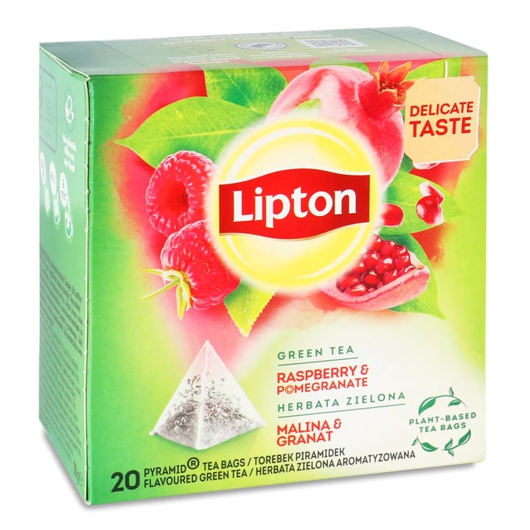 Чай Lipton зелений "Raspberry&pomegran" 20 пакетиків (5063270108413) - фото 2