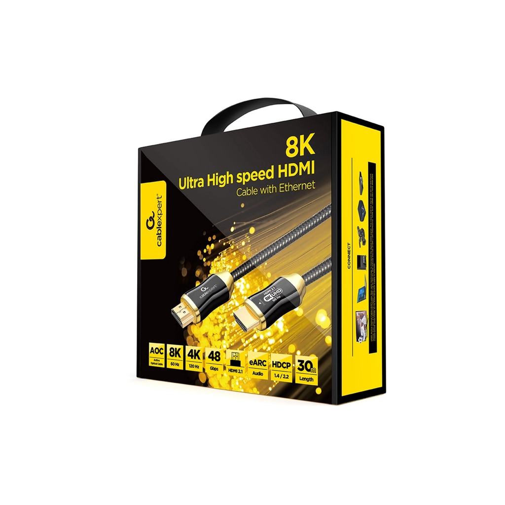 Кабель мультимедійний HDMI M to HDMI M 30.0m V2.1 8K 60Hz/4K 144Hz AOC Cablexpert (CCBP-HDMI8K-AOC-30M-EU) - фото 3 Кабель мультимедійний HDMI M to HDMI M 30.0m V2.1 8K 60Hz/4K 144Hz AOC Cablexpert (CCBP-HDMI8K-AOC-30M-EU) - фото 3