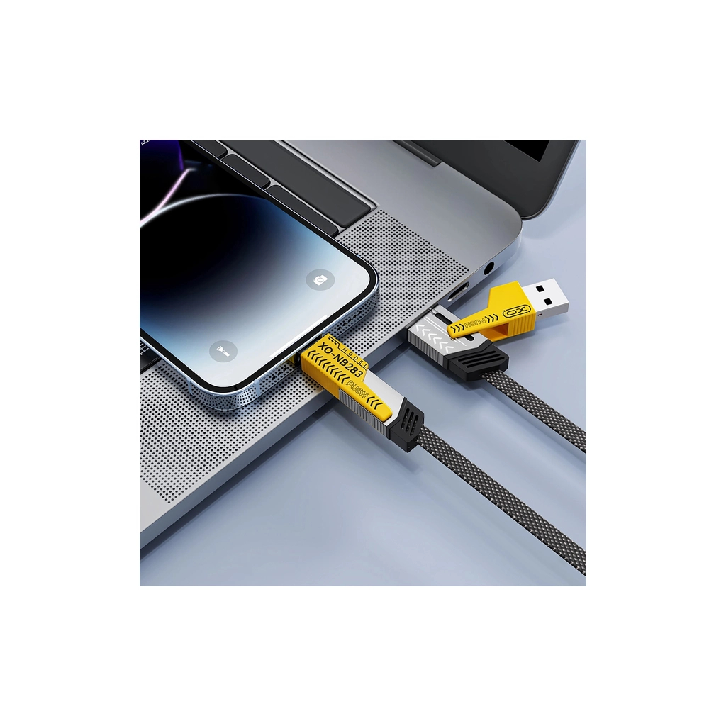 Дата кабель USB-C + USB A to USB-C + Lightning XO (NB283-CAI.gray) - фото 3 Дата кабель USB-C + USB A to USB-C + Lightning XO (NB283-CAI.gray) - фото 3