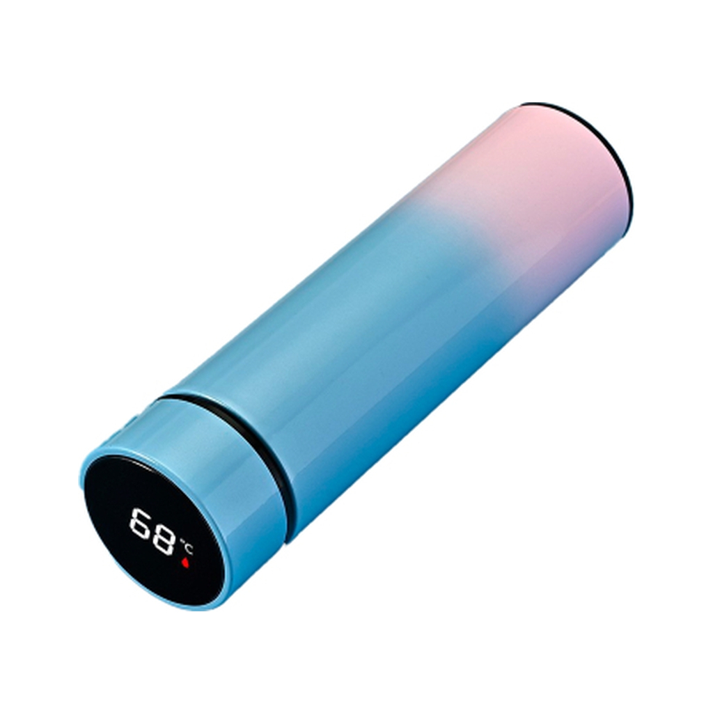 Термос Merlion з цифровим термометром 0,5 л, бузково-рожевий (SUS-304E-BlueP/500) - фото 1