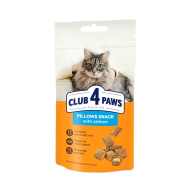 Ласощі для котів Club 4 Paws Подушечки з лососем 60 г (4820269145320) - фото 1