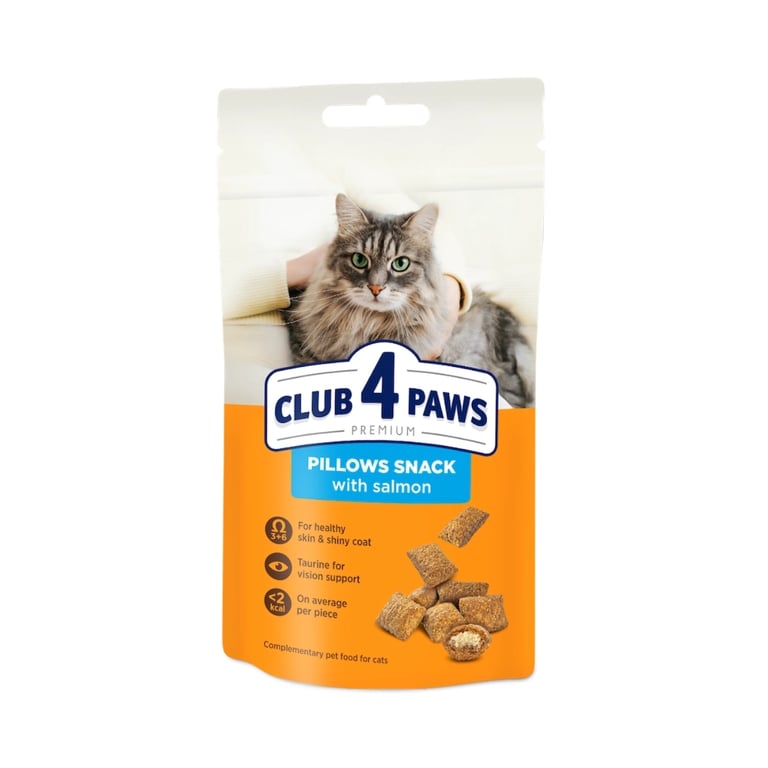 Ласощі для котів Club 4 Paws Подушечки з лососем 60 г (4820269145320) - фото 1