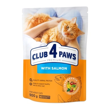 Сухий корм для кішок Club 4 Paws Преміум з лососем 900 г (4820269144729) - фото 1
