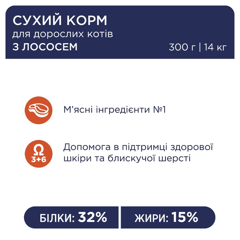 Сухий корм для кішок Club 4 Paws Преміум з лососем 900 г (4820269144729) - фото 3