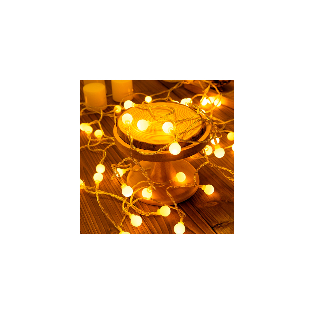 Гірлянда Voltronic Кульки матові, 40 шт, 6 м., прозора, USB (GirlBall-40LED-6mUSB) - фото 1 Гірлянда Voltronic Кульки матові, 40 шт, 6 м., прозора, USB (GirlBall-40LED-6mUSB) - фото 1