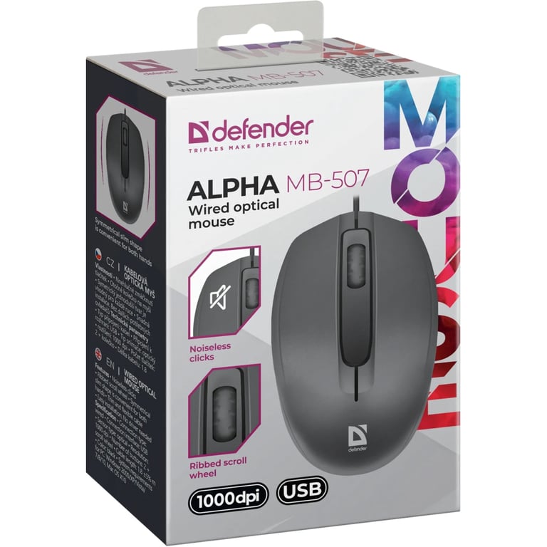 Мишка Defender Alpha MB-507 USB Black (52507) - фото 5