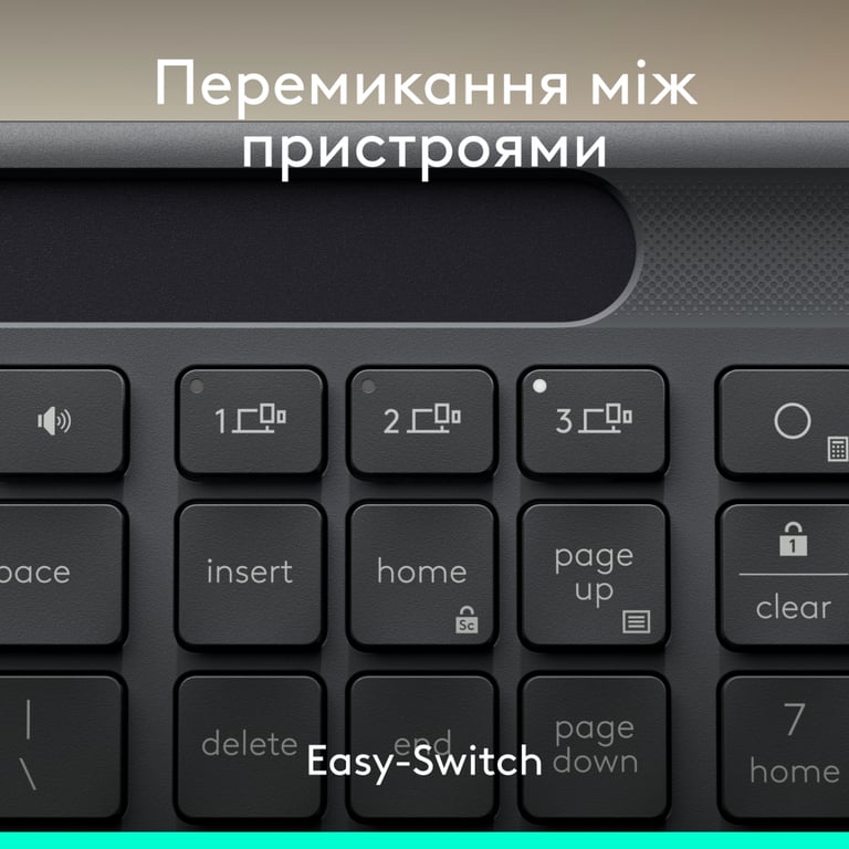 Клавіатура Logitech Slim Solar+ for Business Wireless/Bluetooth Graphite (920-013779) - фото 7
