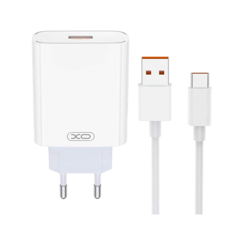 Зарядний пристрій XO USB 120W + cable USB to USB-C white (XO-L128U) - фото 1