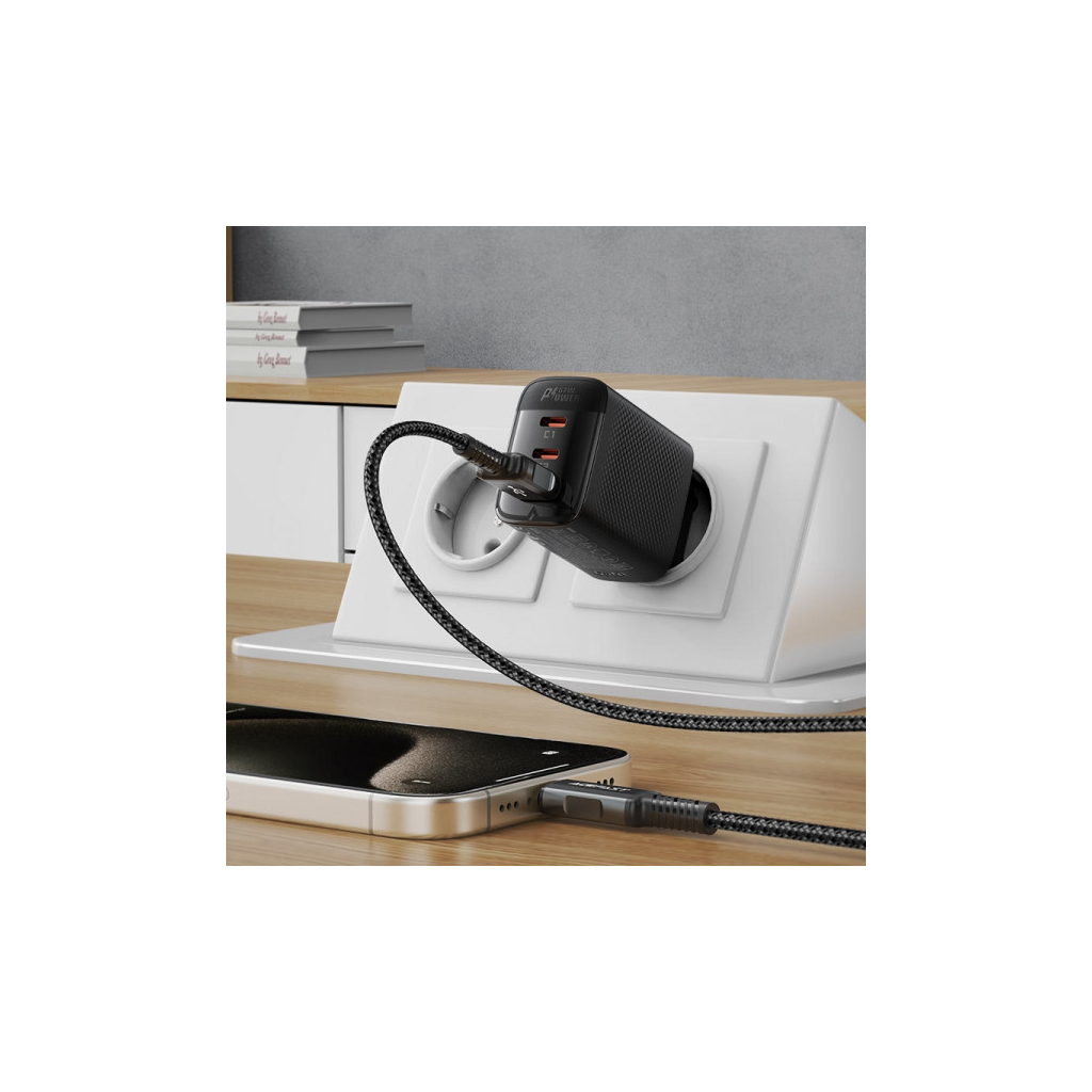 Зарядний пристрій Acefast 2xUSB-C + 1xUSB 67W GaN black (6974316284048) - фото 6 Зарядний пристрій Acefast 2xUSB-C + 1xUSB 67W GaN black (6974316284048) - фото 6