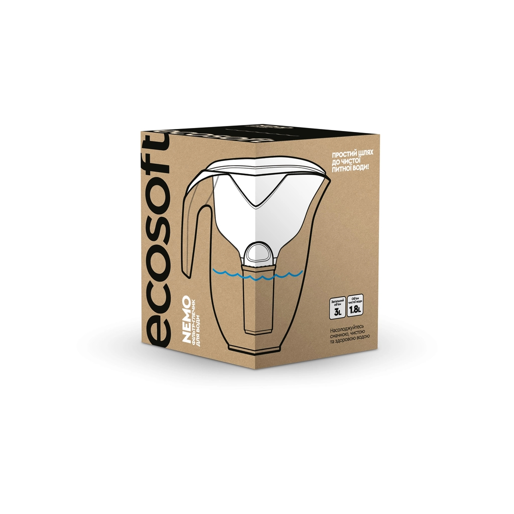 Фільтр-глечик Ecosoft НЕМО перлинний 3л (4820056807097) - фото 6 Фільтр-глечик Ecosoft НЕМО перлинний 3л (4820056807097) - фото 6