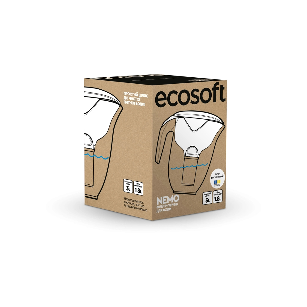 Фільтр-глечик Ecosoft НЕМО перлинний 3л (4820056807097) - фото 7 Фільтр-глечик Ecosoft НЕМО перлинний 3л (4820056807097) - фото 7