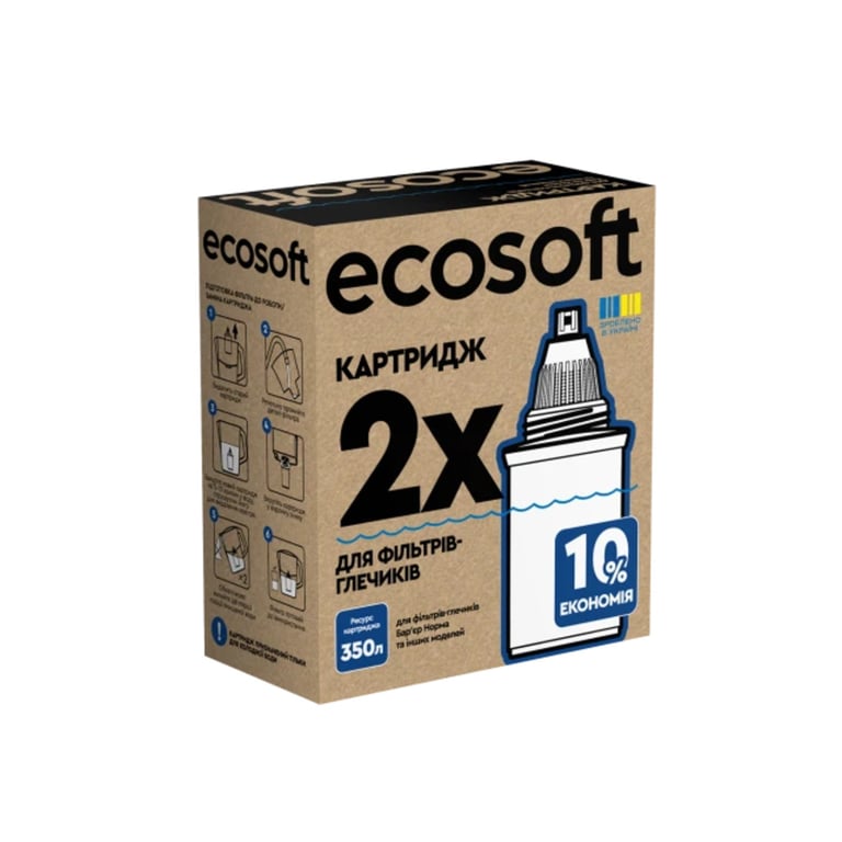 Картридж для фільтра глечика Ecosoft Бар''єр 2 шт (CRVK2BARECO) - фото 2