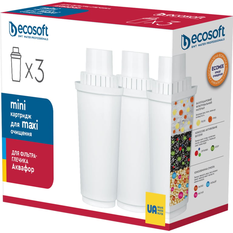 Картридж для фільтра глечика Ecosoft Аквафор 3 шт. (CRVK3AQRECO) - фото 3