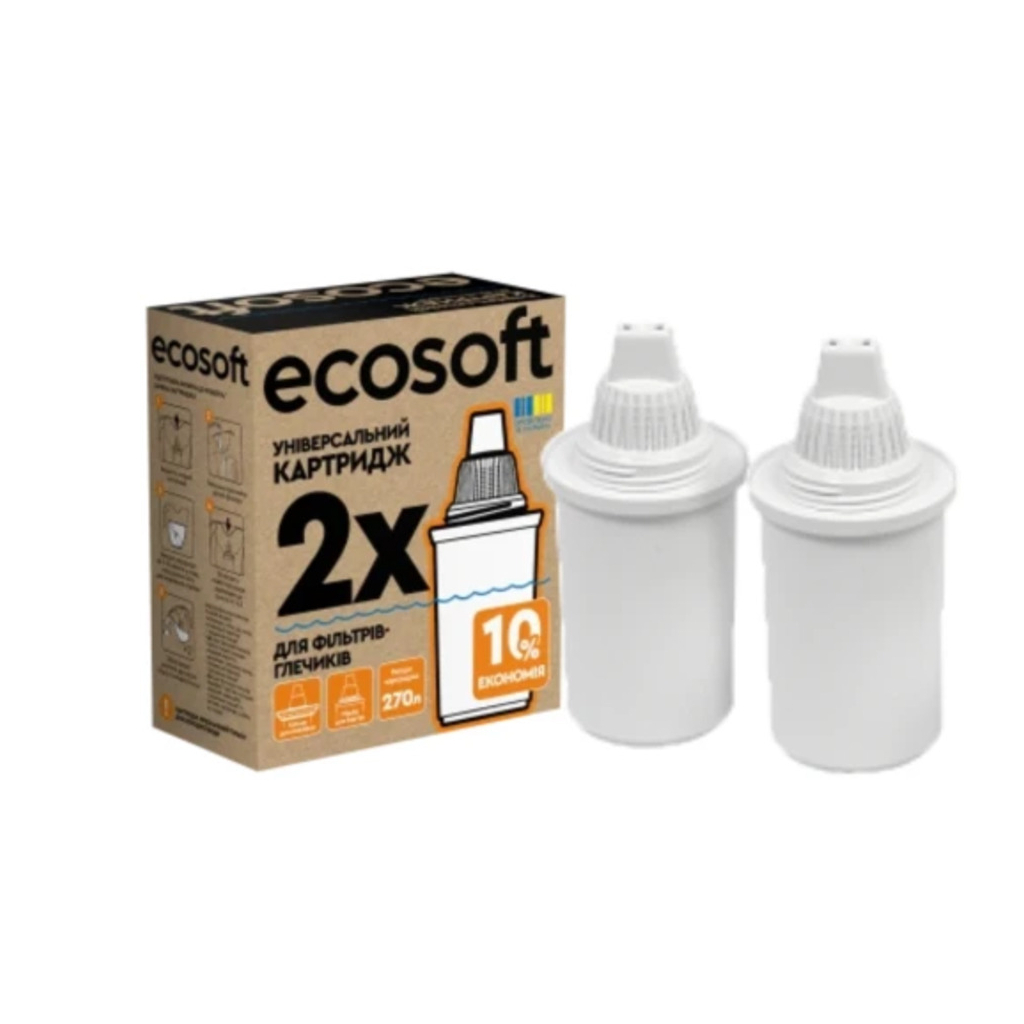 Картридж для фільтра глечика Ecosoft Універсальний для фільтрів-глечиків 2 шт (4820056802597) - фото 1