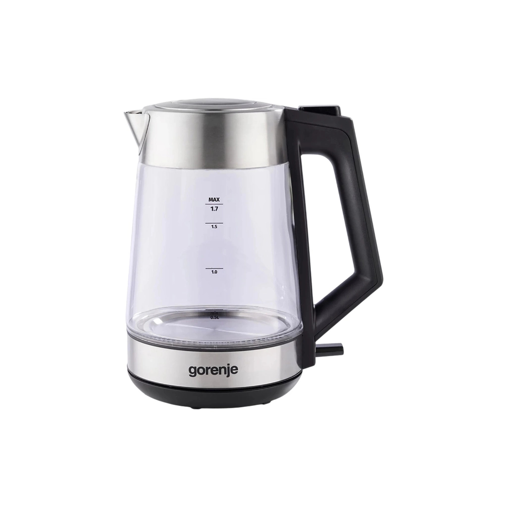 Електрочайник Gorenje 1.7л, 2,200 Вт, strix контроль, скло, нерж (K17OGS)