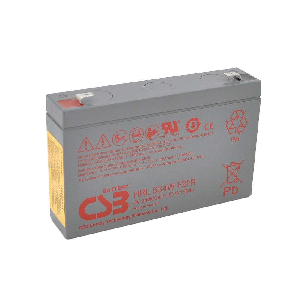 Батарея до ДБЖ CSB HRL634WF2FR 6V 9Ah (HRL634WF2FR) - фото 1