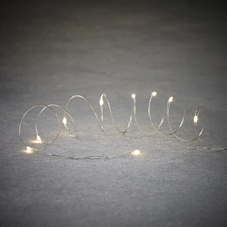 Гірлянда Luca Lighting струна, 1 м, класична біла, 10 LED 2xCR2032 (8718861660623) - фото 2