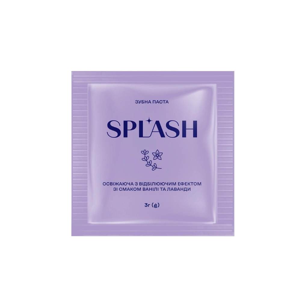 Зубна паста Splash Освіжальна з відбілювальним ефектом Зі смаком ванілі та лаванди 3 г (4820266831769) - фото 1