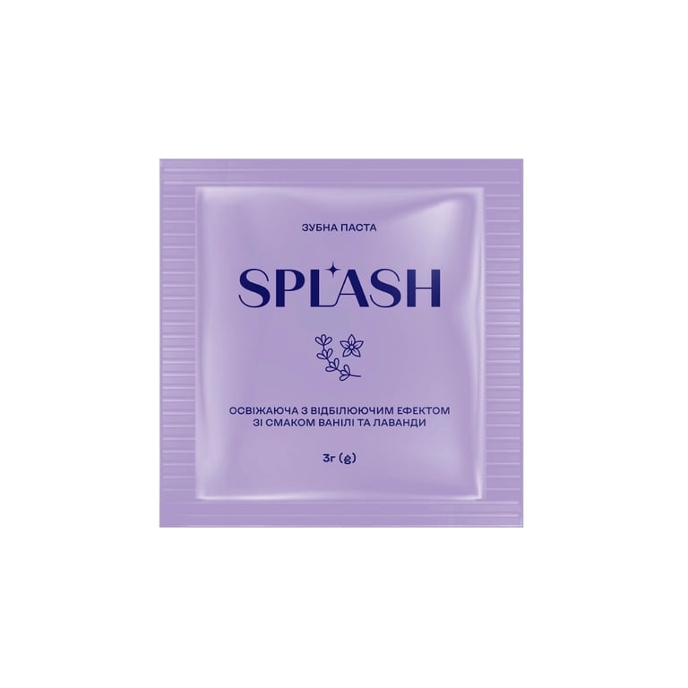 Зубна паста Splash Освіжальна з відбілювальним ефектом Зі смаком ванілі та лаванди 3 г (4820266831769) - фото 1