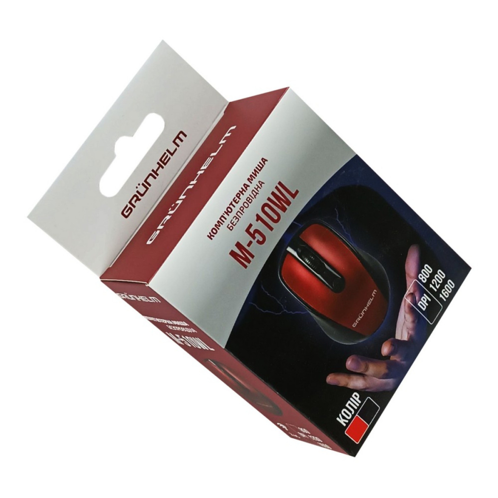 Мишка Grunhelm M-510WL Wireless Black/Red (126870) - фото 2 Мишка Grunhelm M-510WL Wireless Black/Red (126870) - фото 2