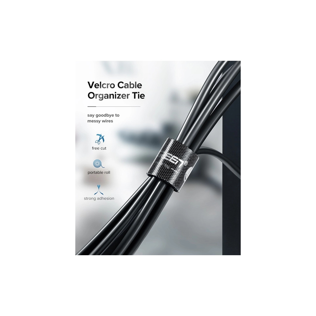 Набір для кріплення стрічка-липучка LP124 20mm Cable Tie Band 5m Black Ugreen (40356) - фото 6 Набір для кріплення стрічка-липучка LP124 20mm Cable Tie Band 5m Black Ugreen (40356) - фото 6