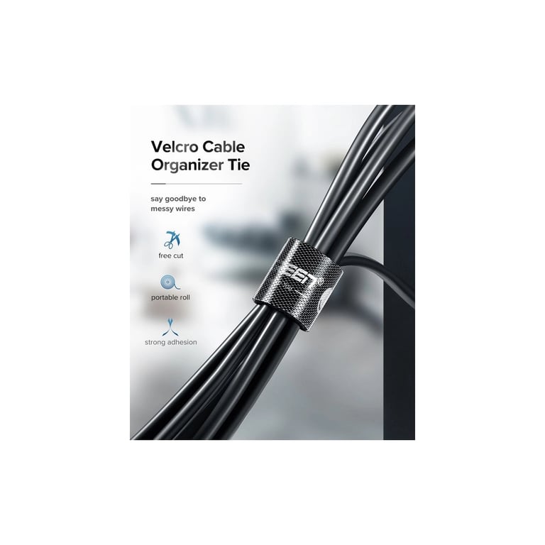 Набір для кріплення стрічка-липучка LP124 20mm Cable Tie Band 5m Black Ugreen (40356) - фото 6