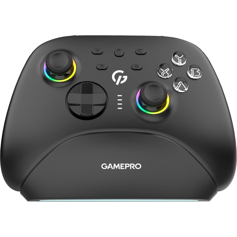 Геймпад GamePro із зарядною станцією BT 5.3/USB/2.4 ГГц (Switch/PC/iOS/Android) RGB Black (GPX13BDOC) - фото 1