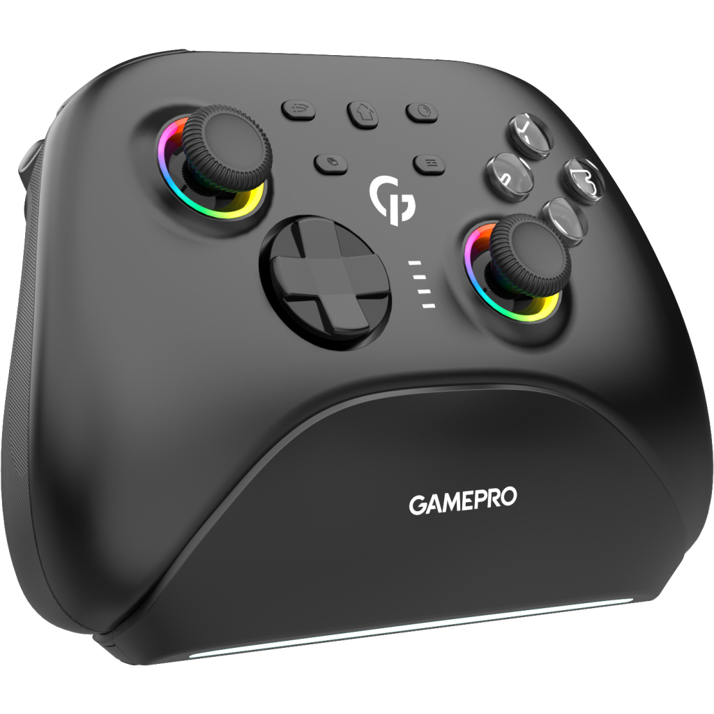 Геймпад GamePro із зарядною станцією BT 5.3/USB/2.4 ГГц (Switch/PC/iOS/Android) RGB Black (GPX13BDOC) - фото 2 Геймпад GamePro із зарядною станцією BT 5.3/USB/2.4 ГГц (Switch/PC/iOS/Android) RGB Black (GPX13BDOC) - фото 2