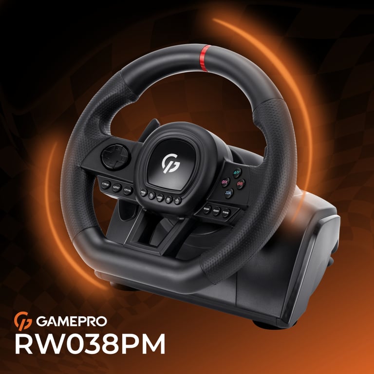Кермо GamePro RW038PM з педалями та коробкою передач PC/XBOX360/XBOXONE/SWITCH/PS3/PS4 (RW038PM) - фото 8