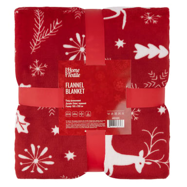 Плед Ardesto Christmas Flannel 160х200см, 100% поліестер, олені, червоний (ART0126PB)