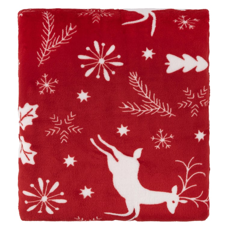 Плед Ardesto Christmas Flannel 160х200см, 100% поліестер, олені, червоний (ART0126PB) - фото 2