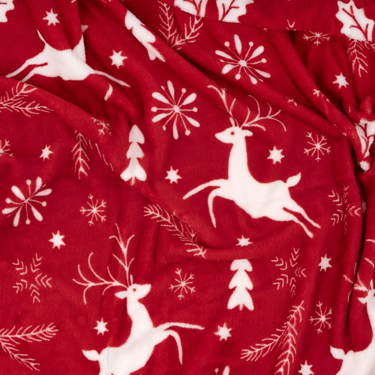 Плед Ardesto Christmas Flannel 160х200см, 100% поліестер, олені, червоний (ART0126PB) - фото 3