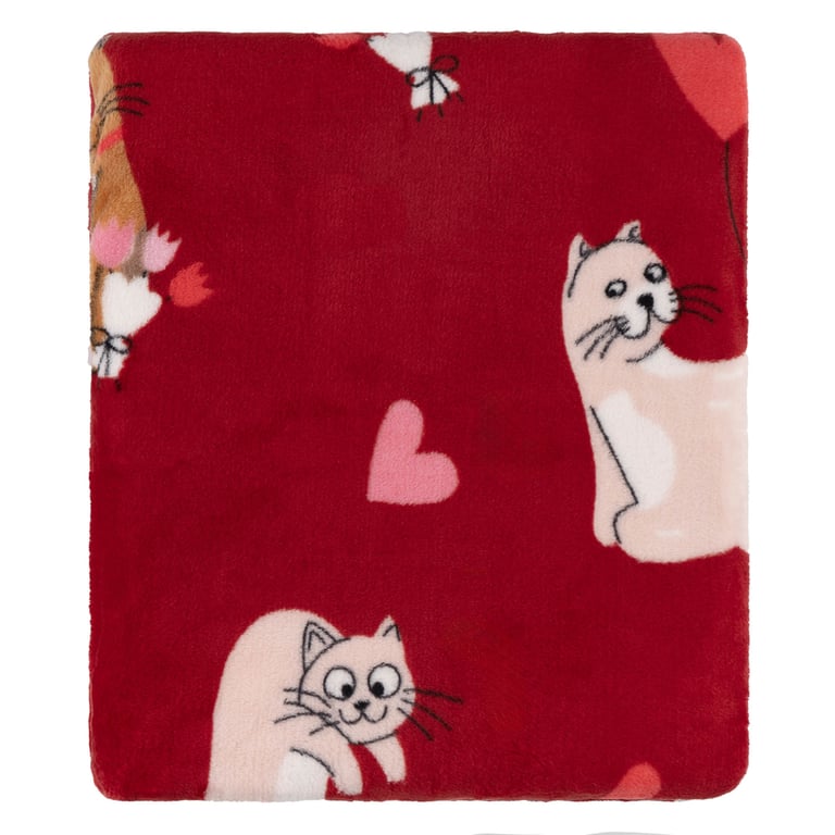 Плед Ardesto Flannel 160х200см, 100% поліестер, котики з сердечками (ART0124PB) - фото 1